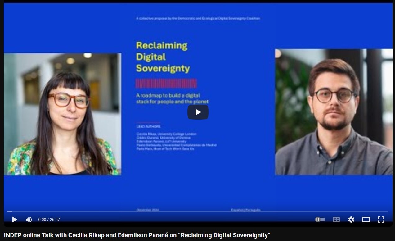 Recording of INDEP online Talk with Cecilia Rikap and Edemilson Paraná uploaded